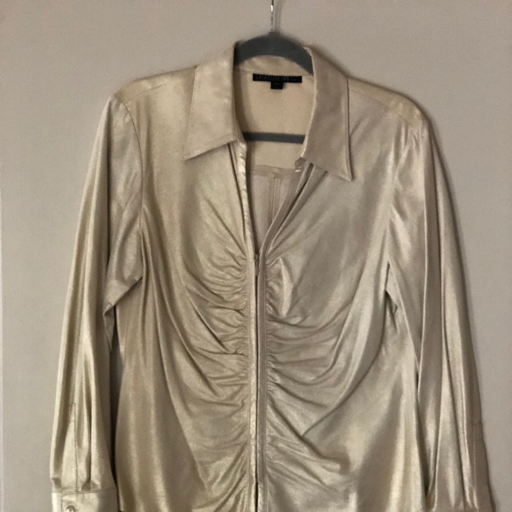 Lafayette 148 New York leather blouse